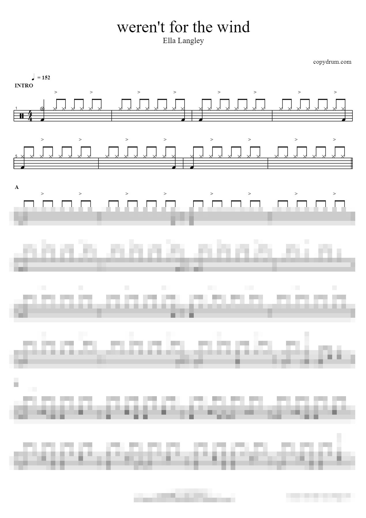 weren't for the wind Sheet Music Preview