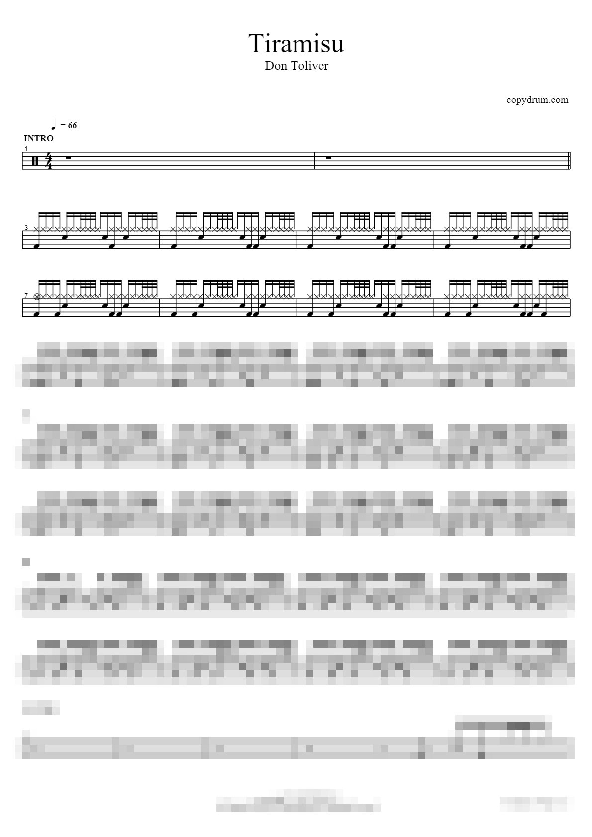Tiramisu Sheet Music Preview