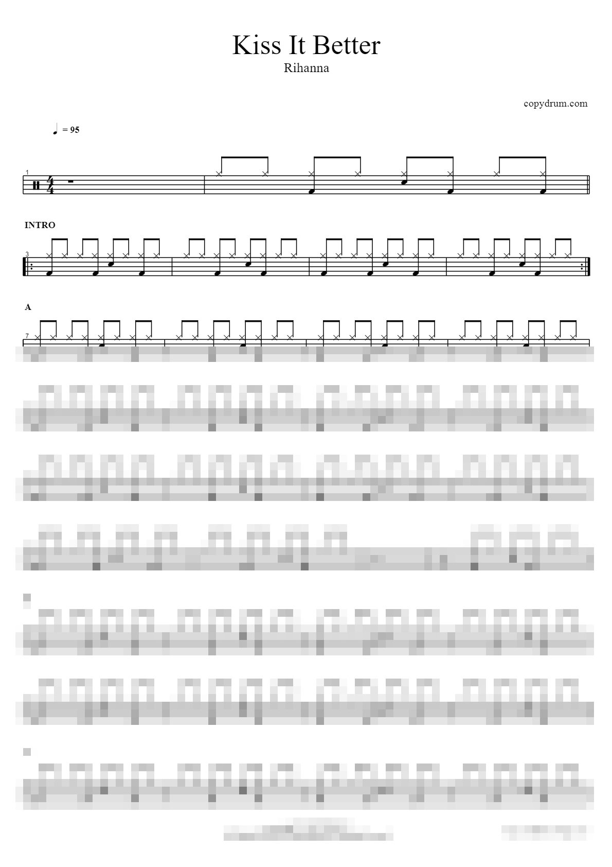 Kiss It Better Sheet Music Preview