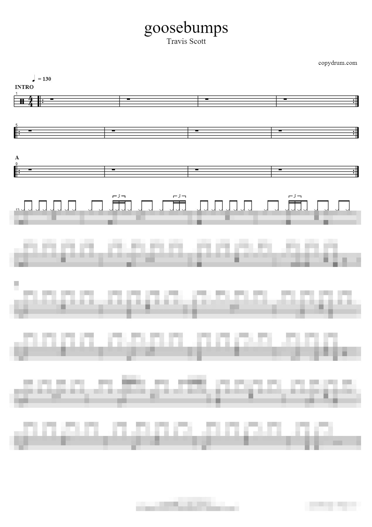 goosebumps Sheet Music Preview