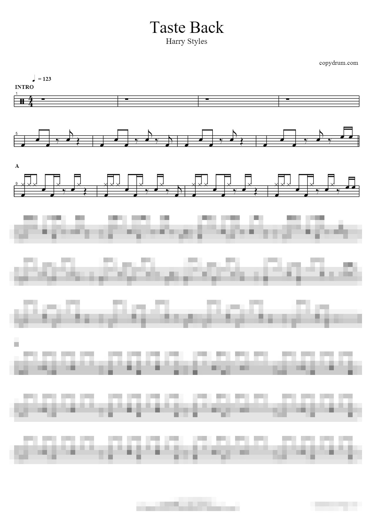 Taste Back Sheet Music Preview
