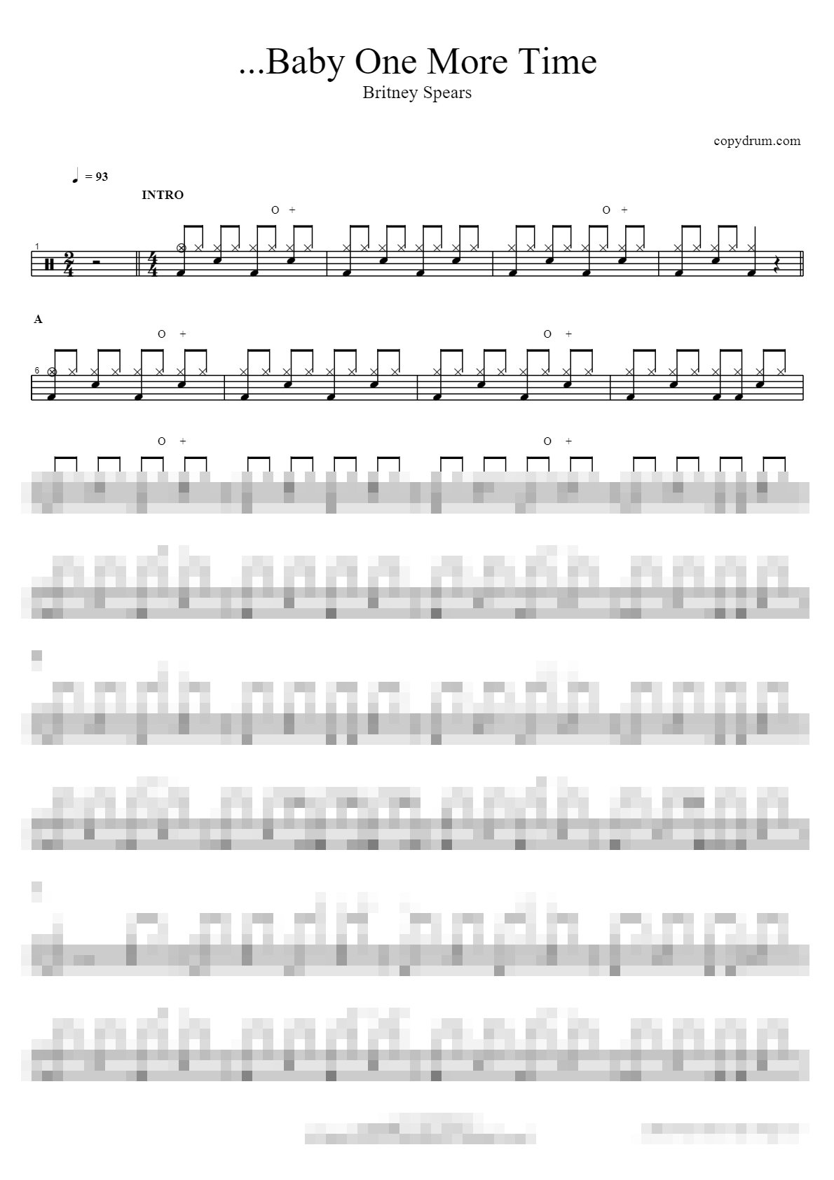 ...Baby One More Time Sheet Music Preview