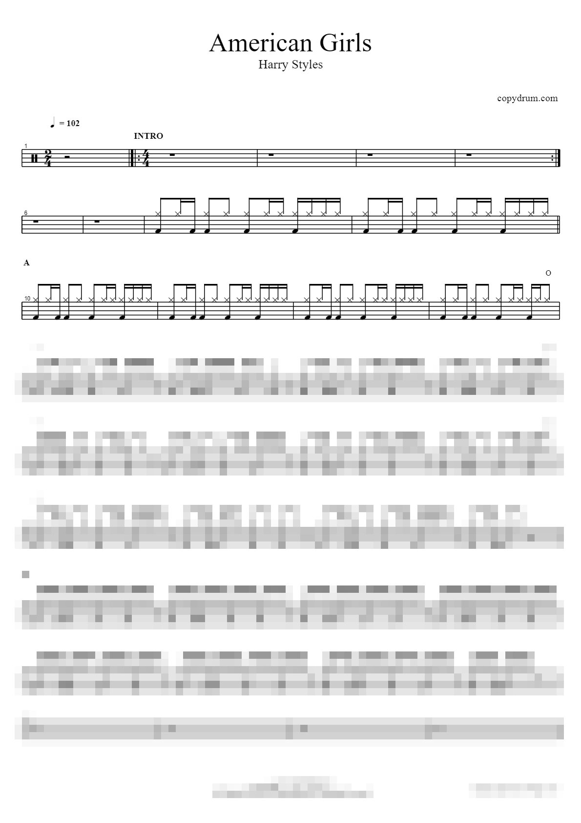 American Girls Sheet Music Preview