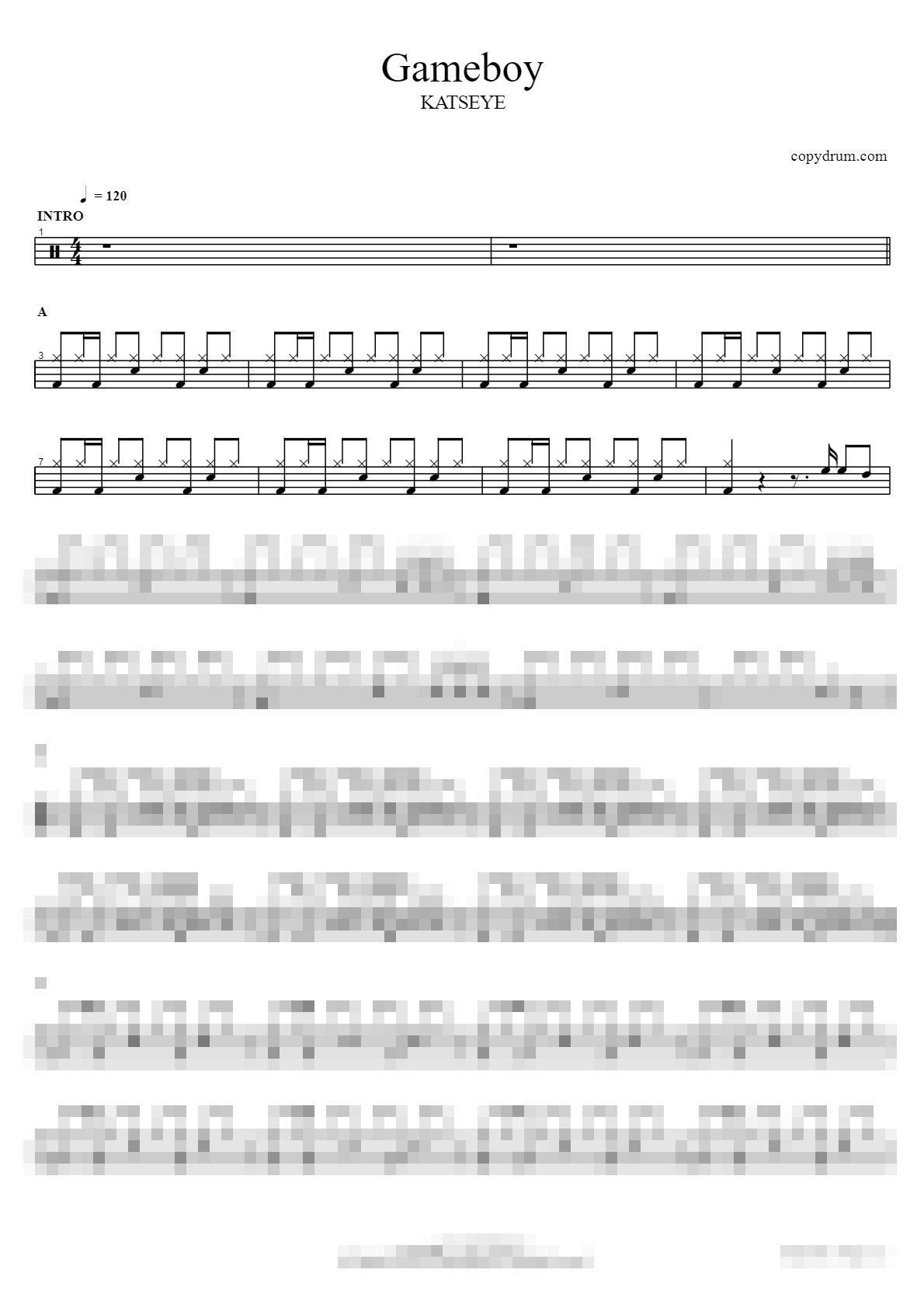 Gameboy Sheet Music Preview