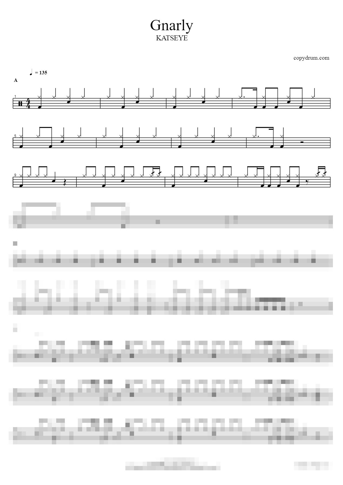 Gnarly Sheet Music Preview