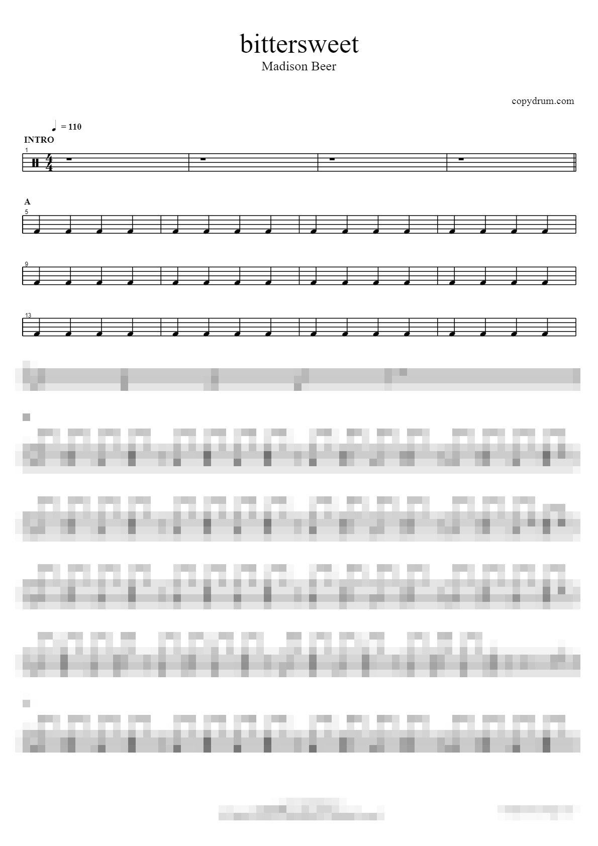 bittersweet Sheet Music Preview