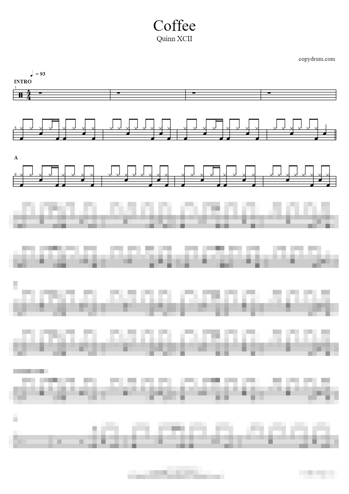 Coffee Sheet Music Preview