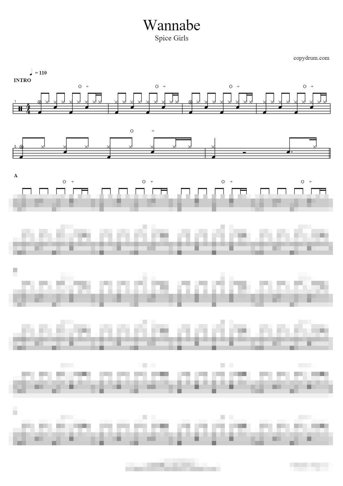 Wannabe Sheet Music Preview