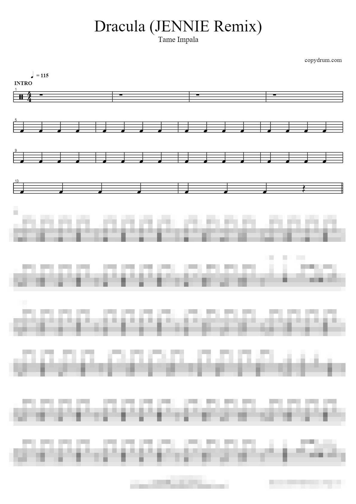 Dracula (JENNIE Remix) Sheet Music Preview