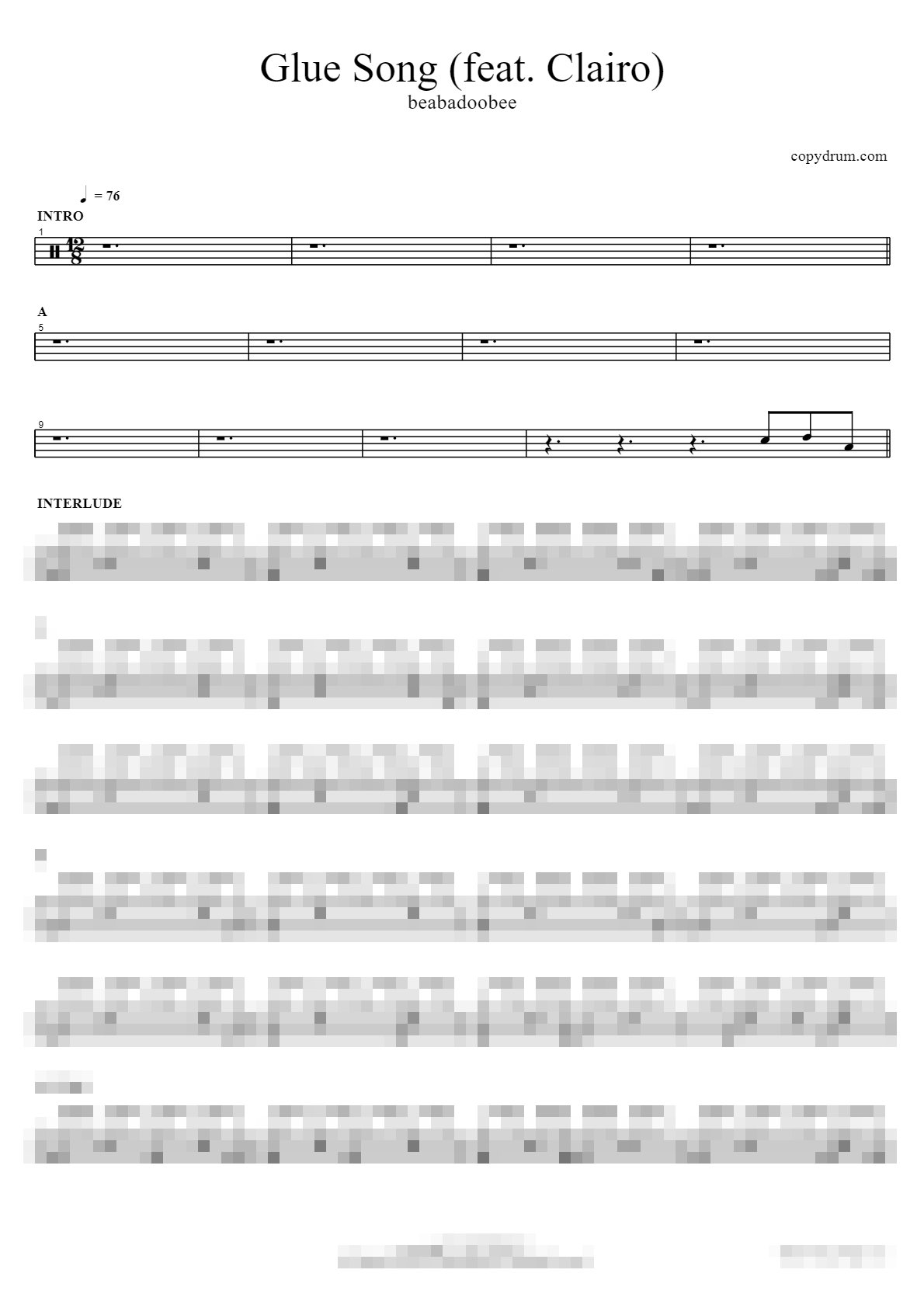 Glue Song (feat. Clairo) Sheet Music Preview