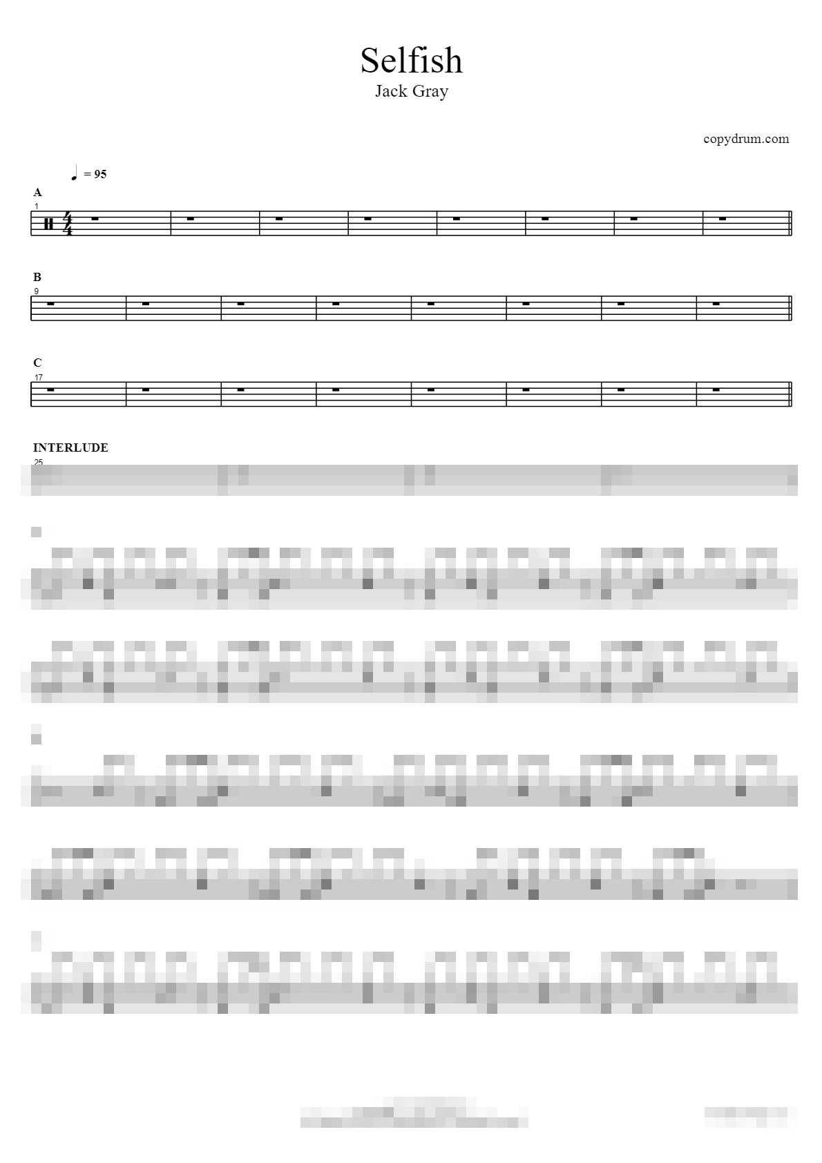 Selfish Sheet Music Preview