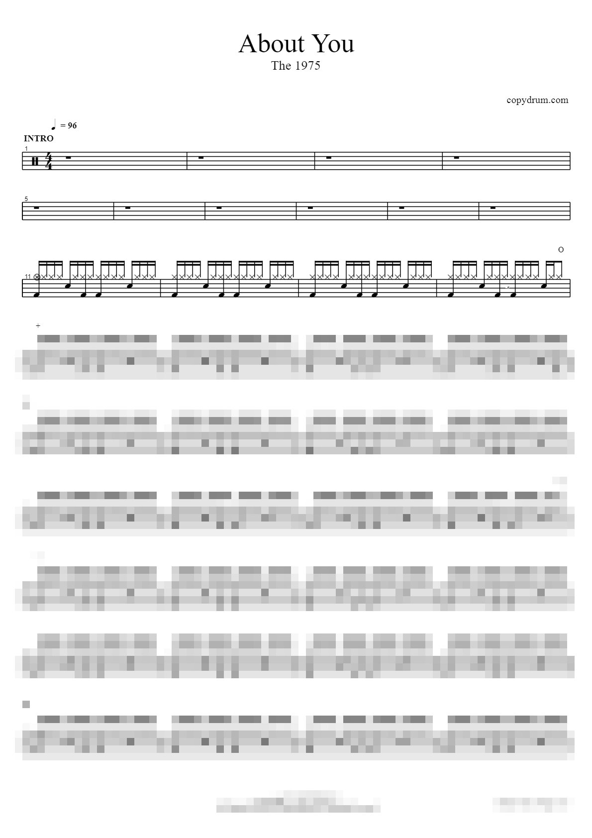 About You Sheet Music Preview