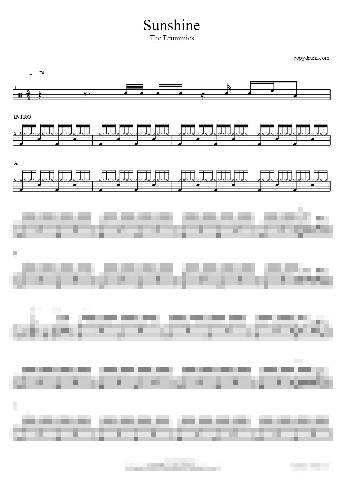 Sunshine Sheet Music Preview