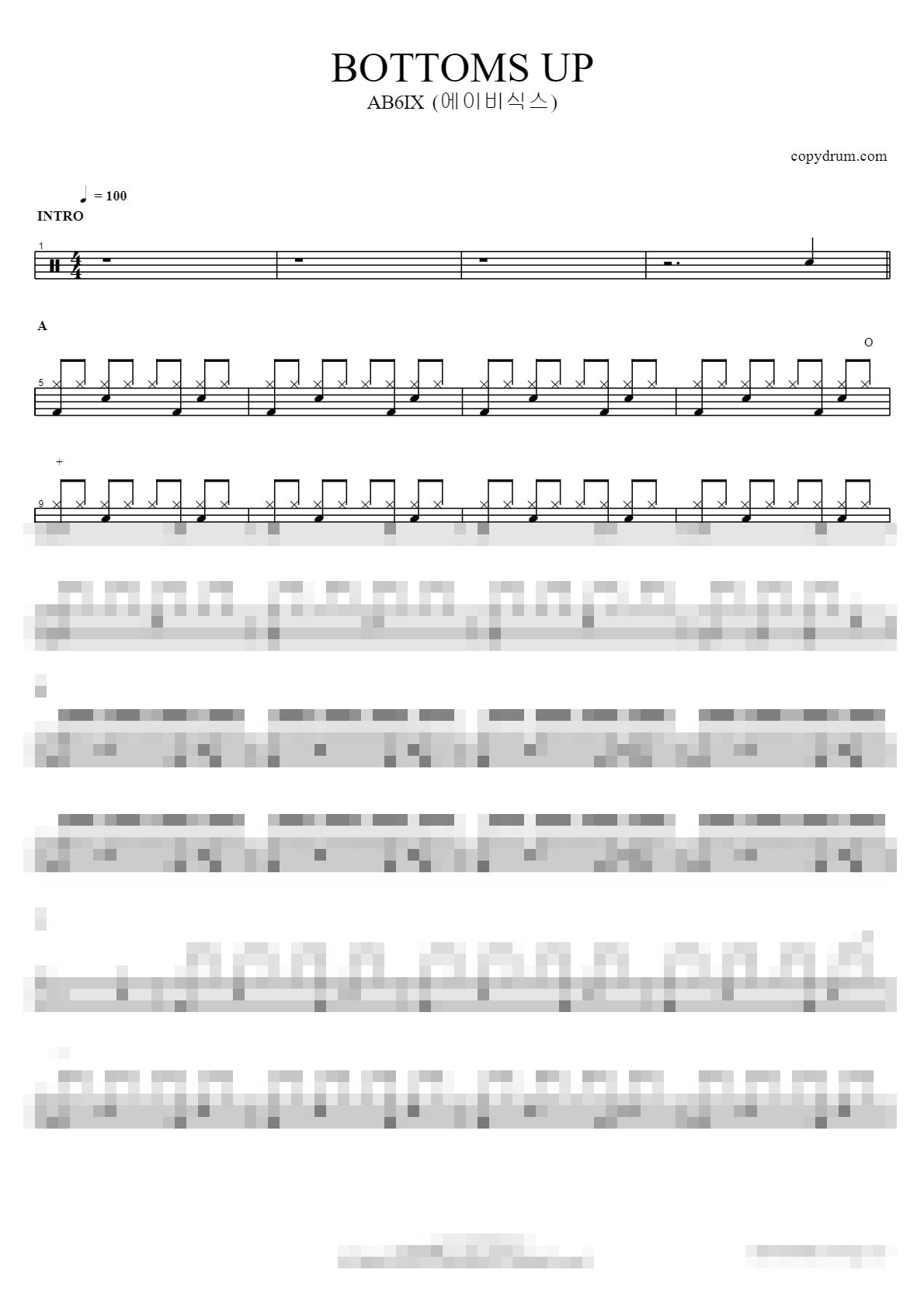 BOTTOMS UP Sheet Music Preview