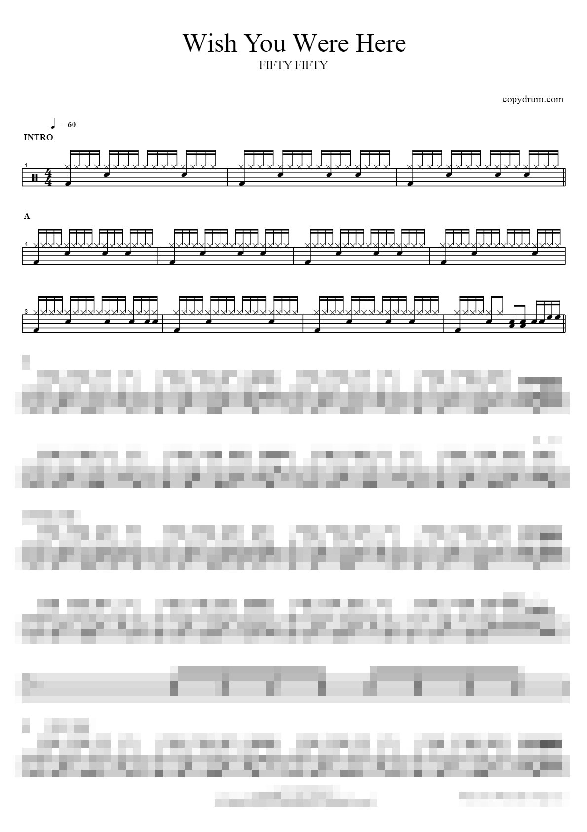 Wish You Were Here Sheet Music Preview