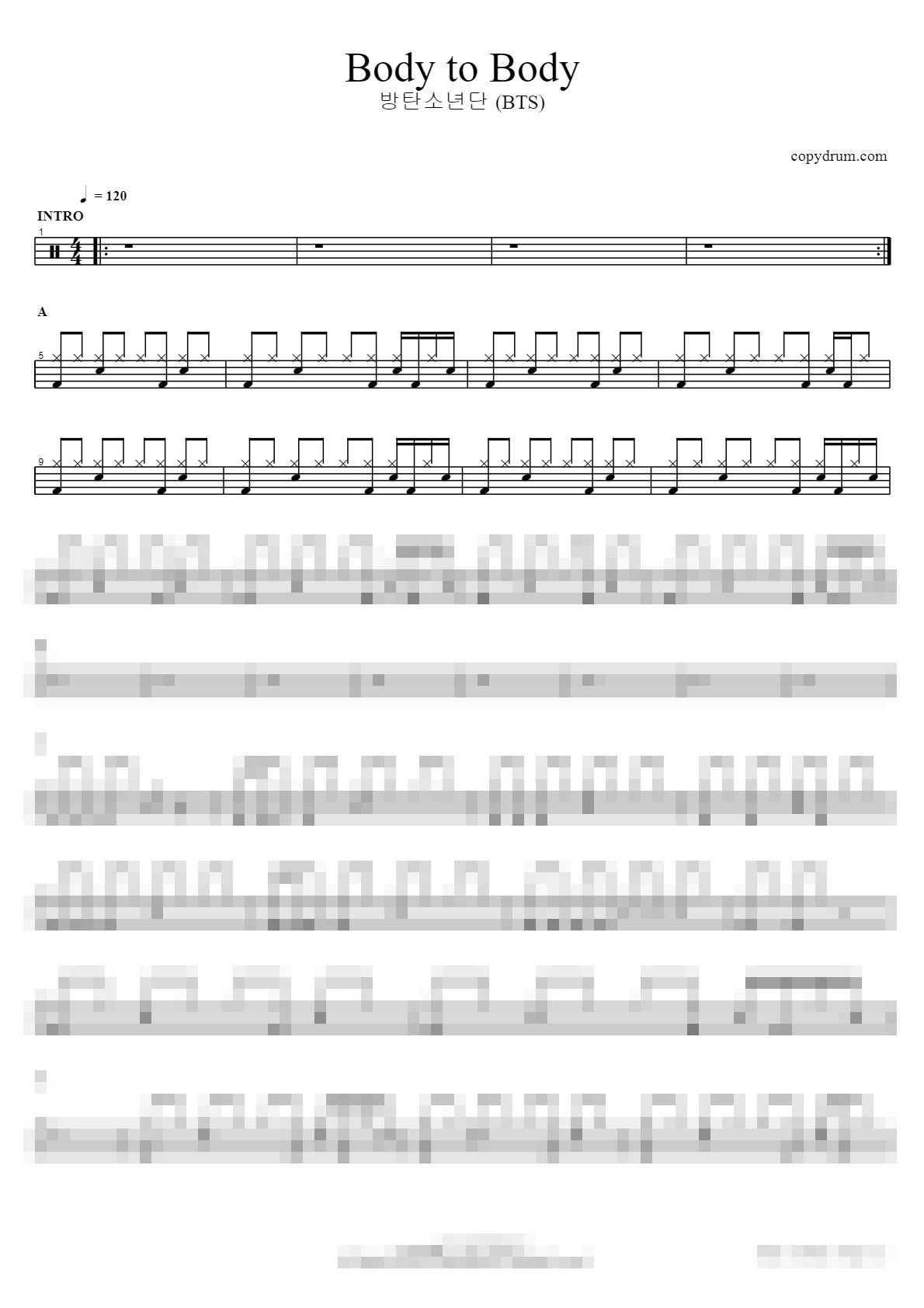 Body to Body Sheet Music Preview