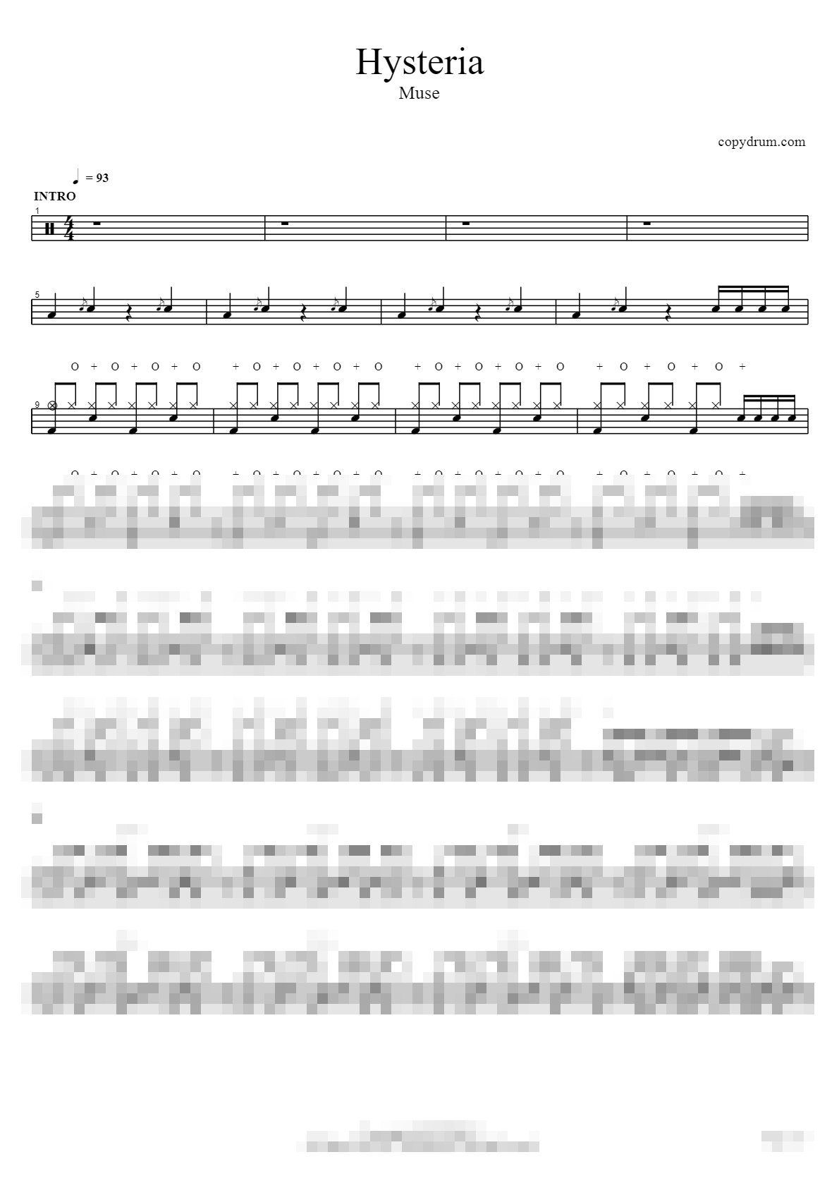 Hysteria Sheet Music Preview