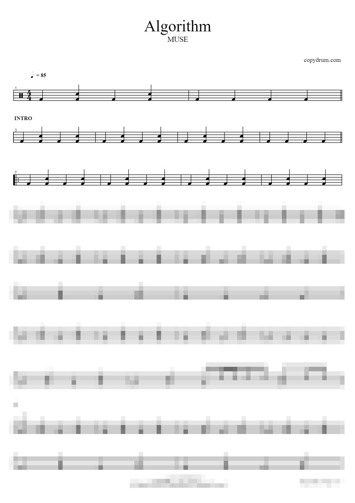 Algorithm Sheet Music Preview