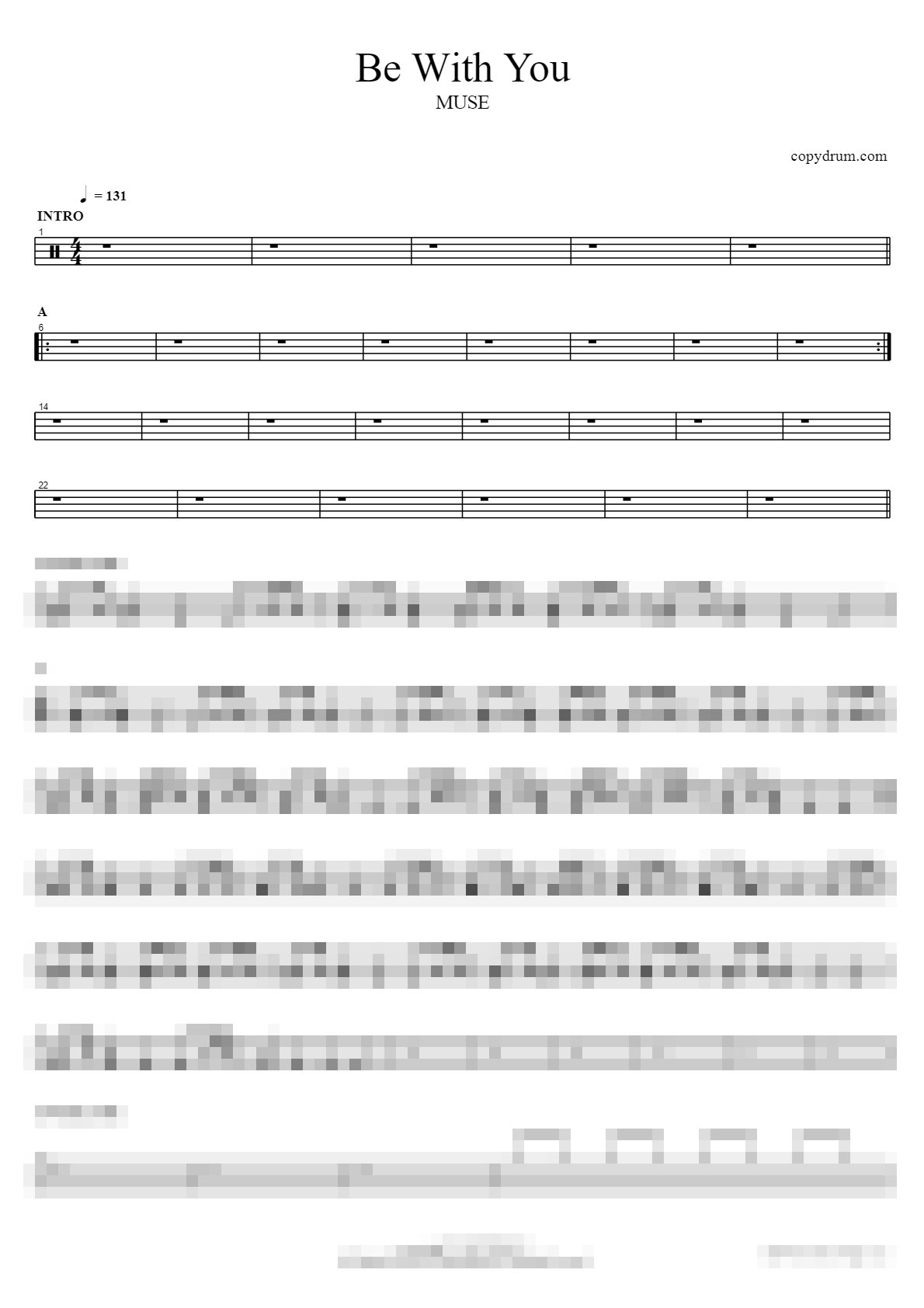 Be With You Sheet Music Preview