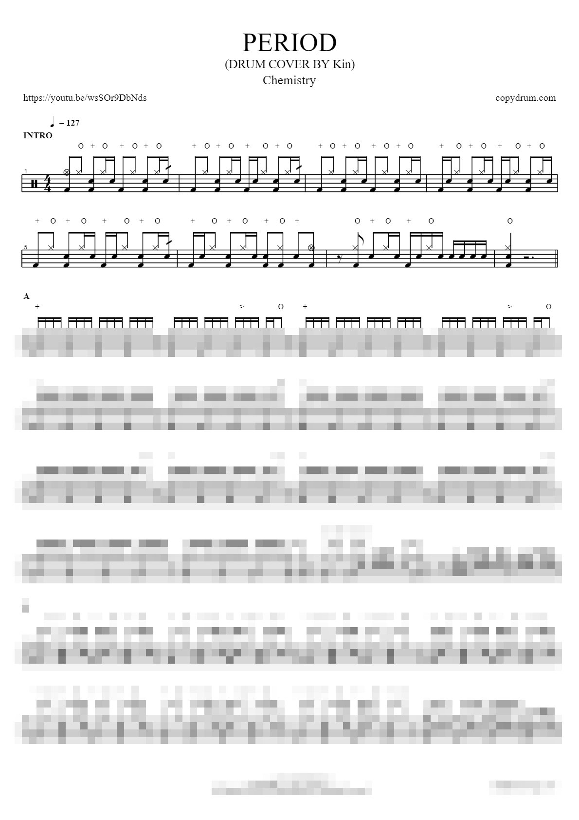 PERIOD (DRUM COVER BY Kin) Sheet Music Preview