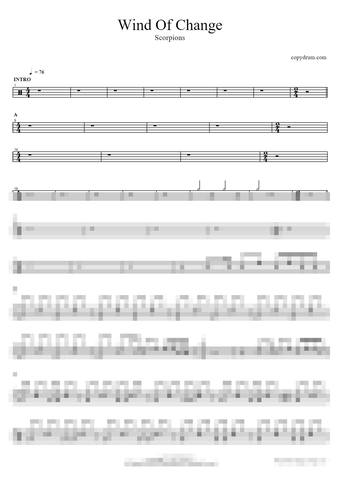 Wind Of Change Sheet Music Preview
