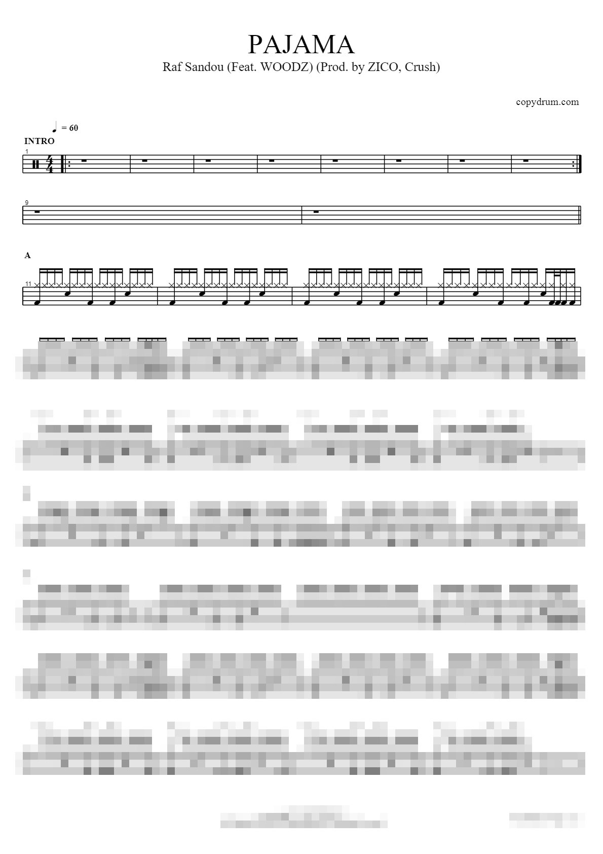 PAJAMA (Feat. WOODZ) (Prod. by ZICO, Crush) Sheet Music Preview