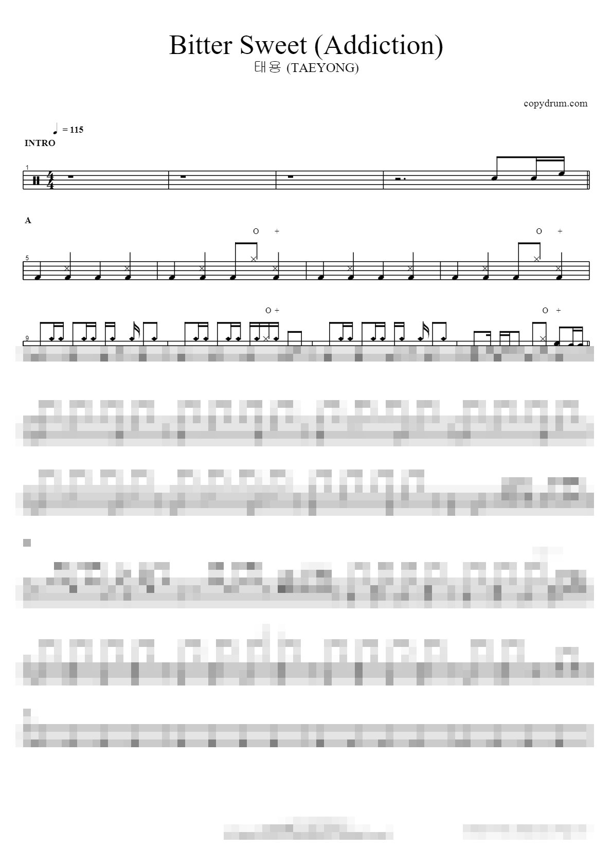 Bitter Sweet (Addiction) Sheet Music Preview