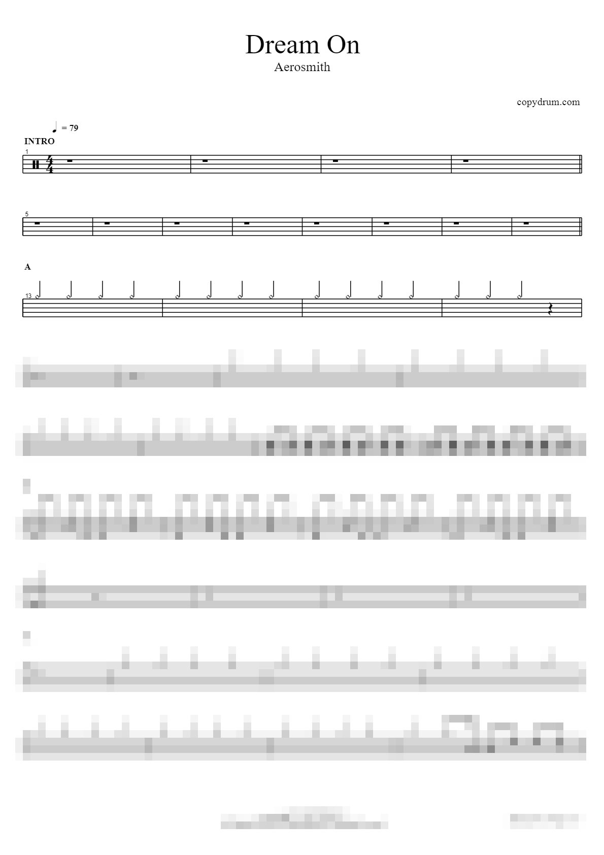 Dream On Sheet Music Preview