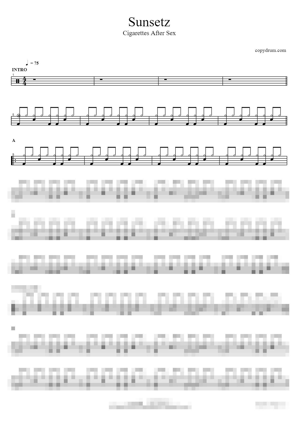 Sunsetz Sheet Music Preview