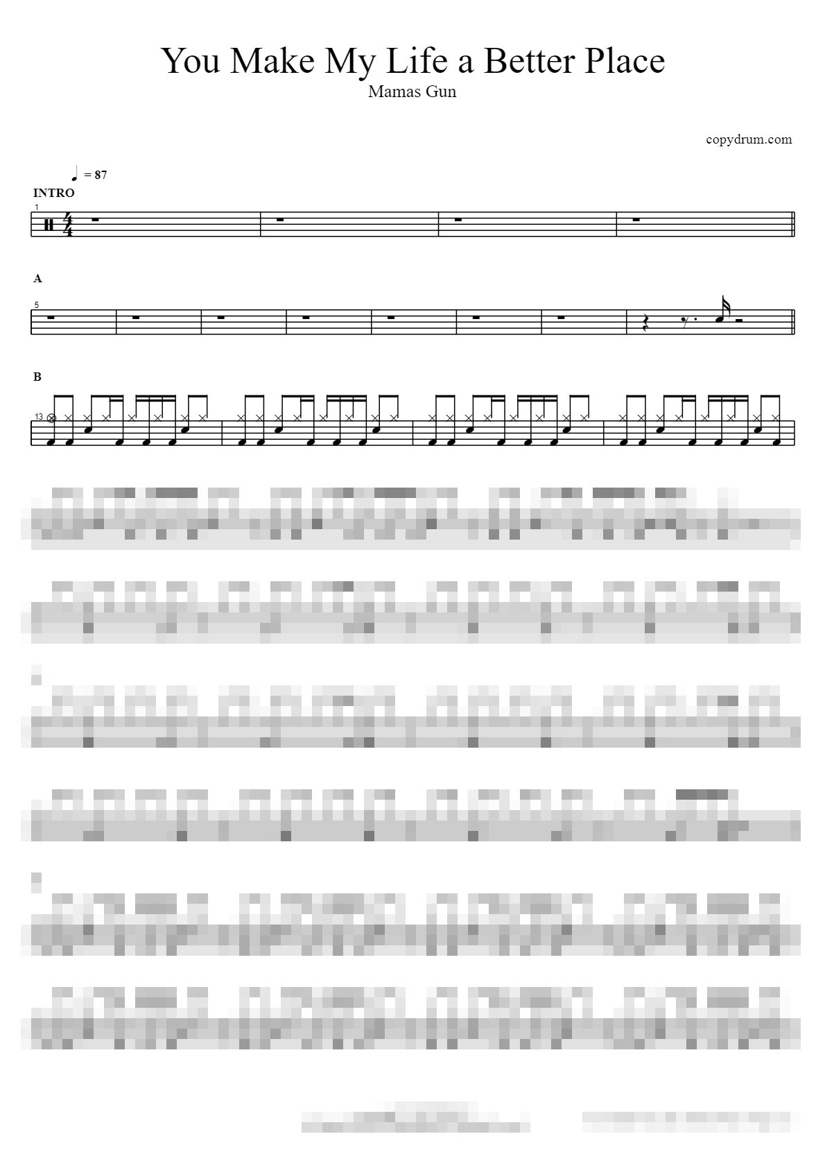 You Make My Life a Better Place Sheet Music Preview