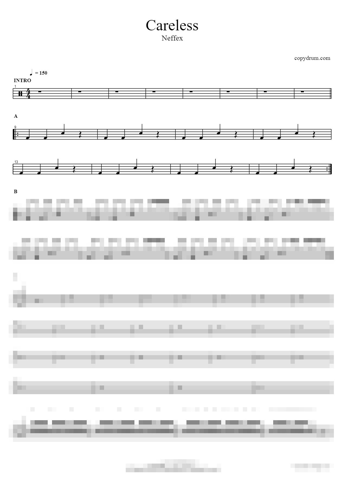 Careless Sheet Music Preview