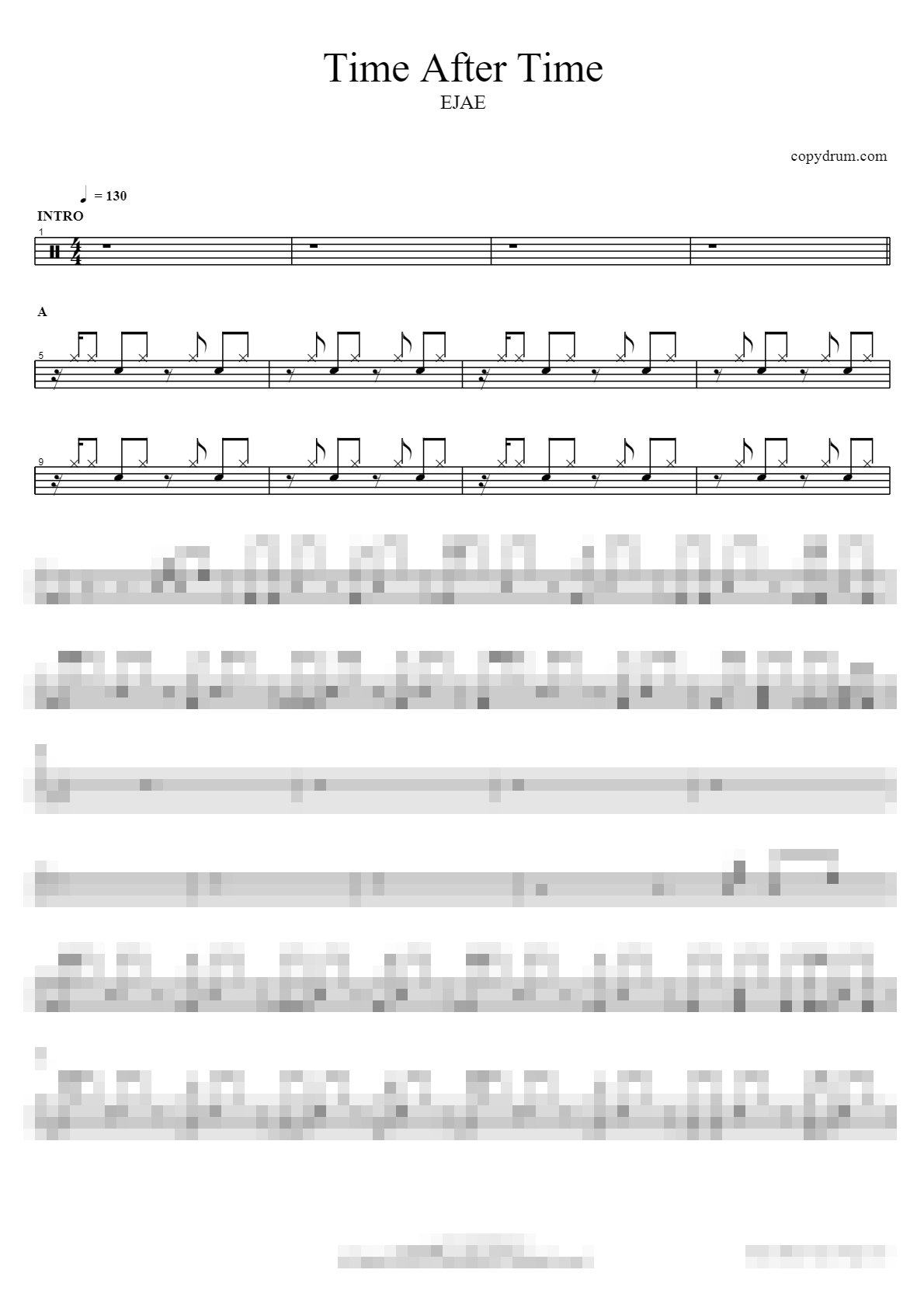 Time After Time Sheet Music Preview
