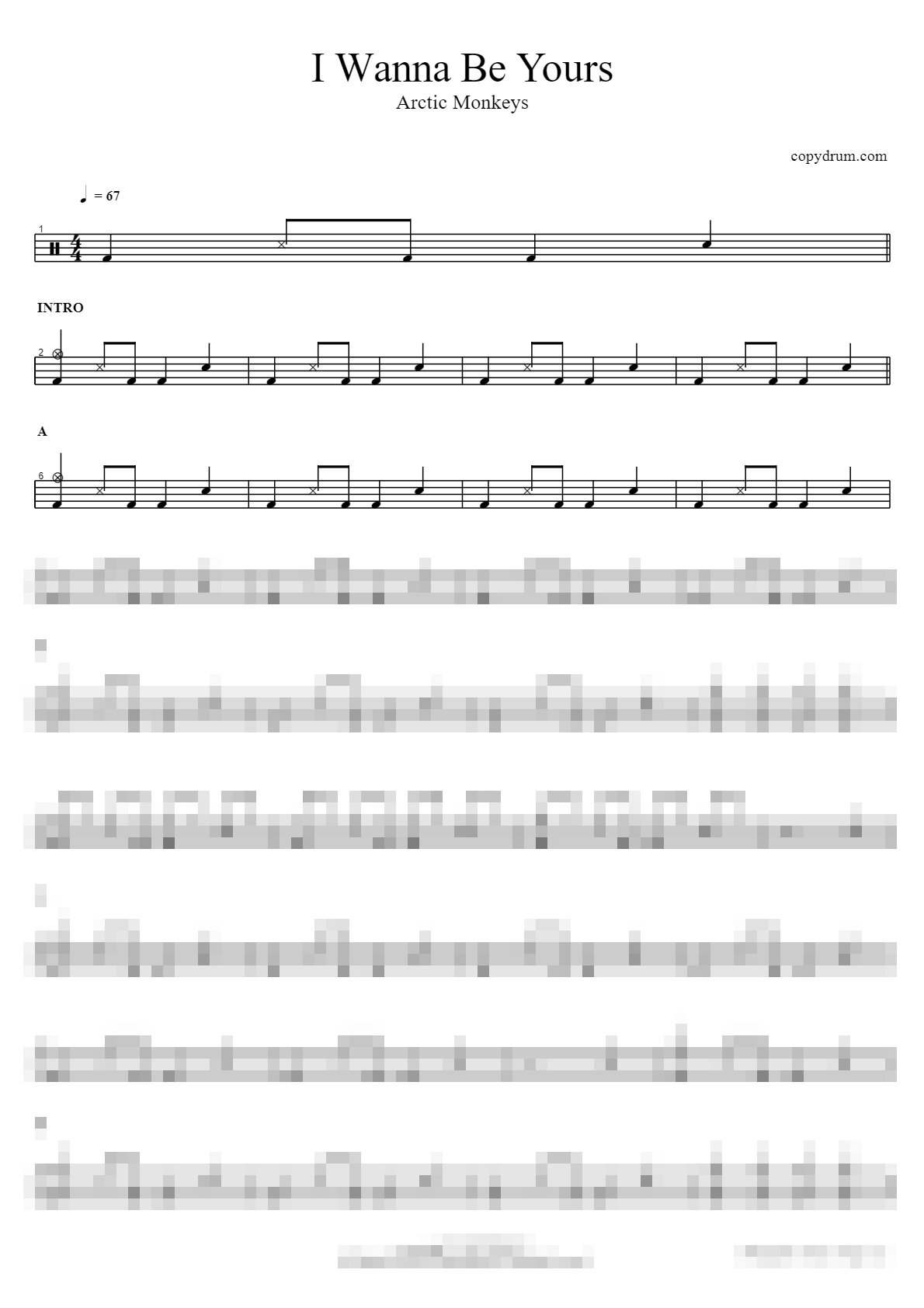 I Wanna Be Yours Sheet Music Preview