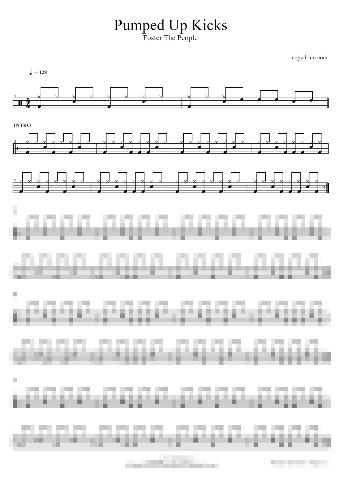 Pumped Up Kicks Sheet Music Preview