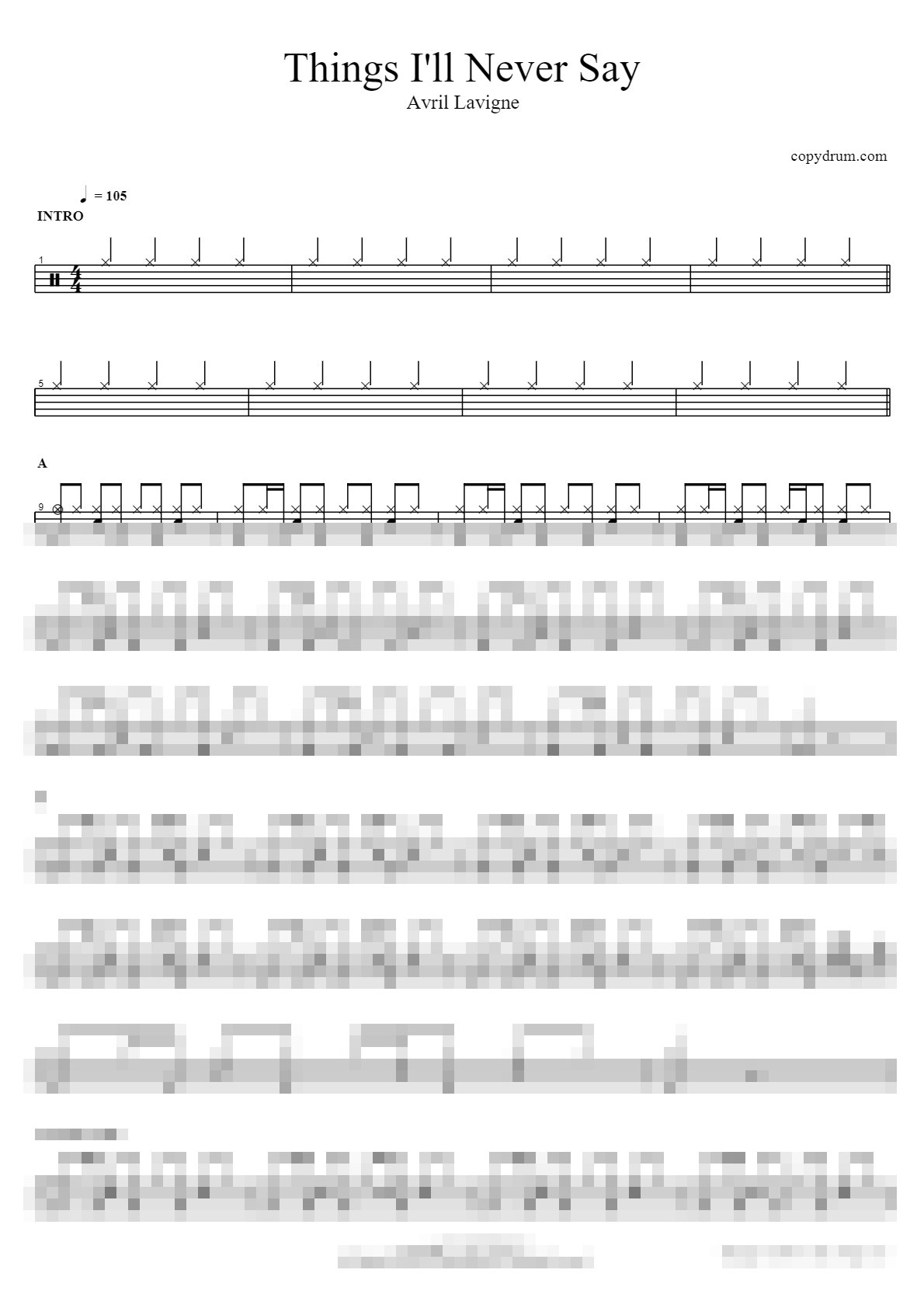 Things I'll Never Say Sheet Music Preview