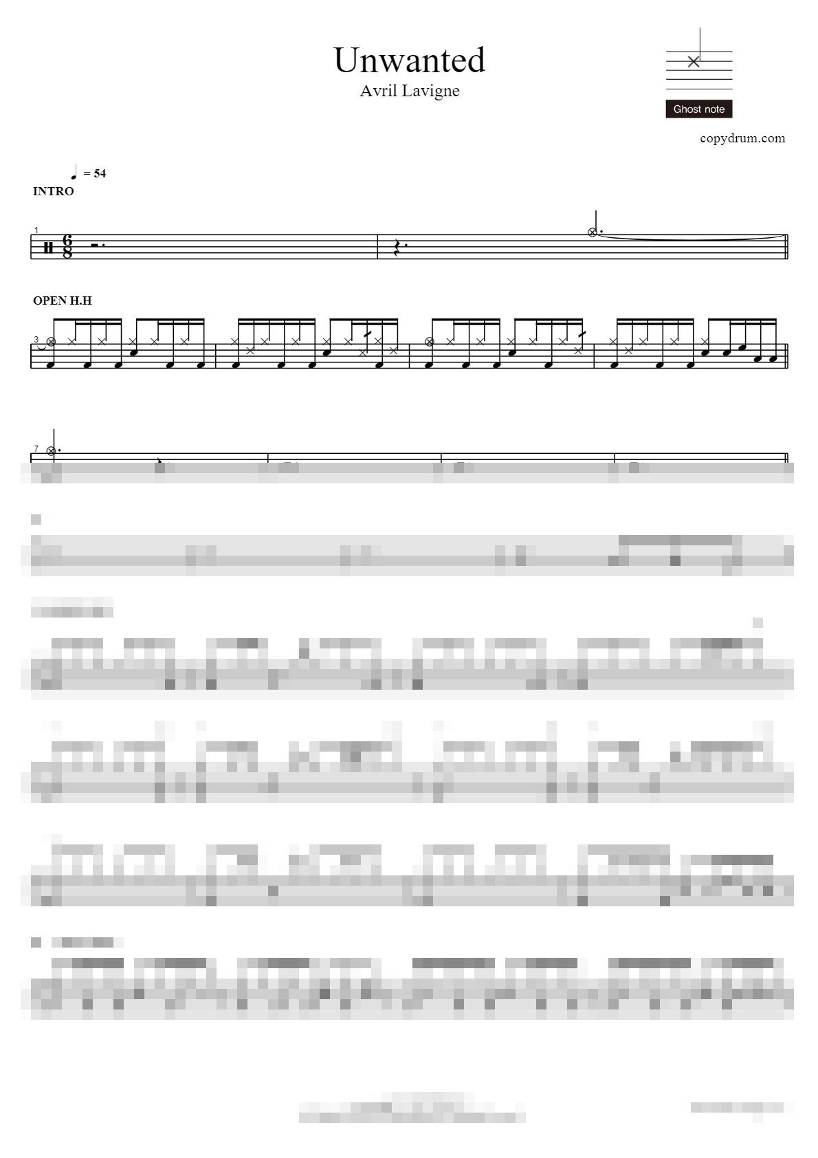 Unwanted Sheet Music Preview