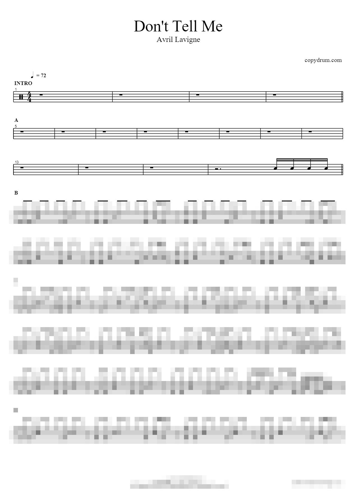 Don't Tell Me Sheet Music Preview