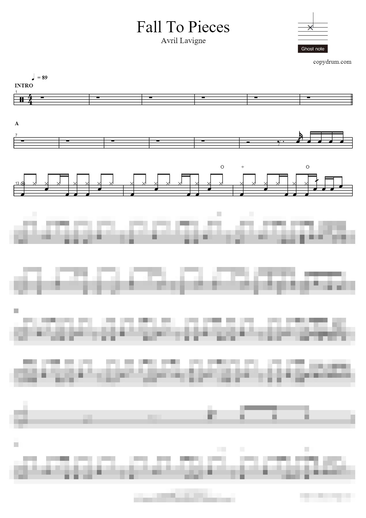 Fall To Pieces Sheet Music Preview