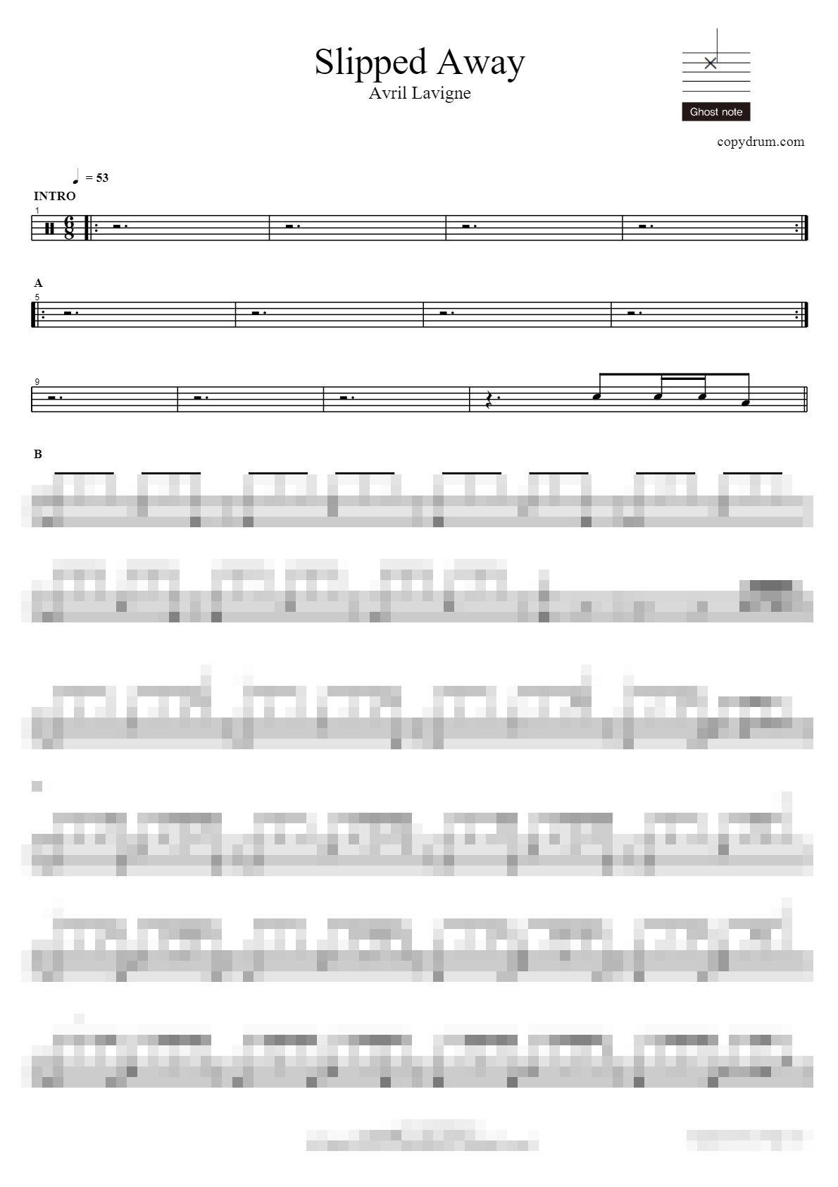 Slipped Away Sheet Music Preview