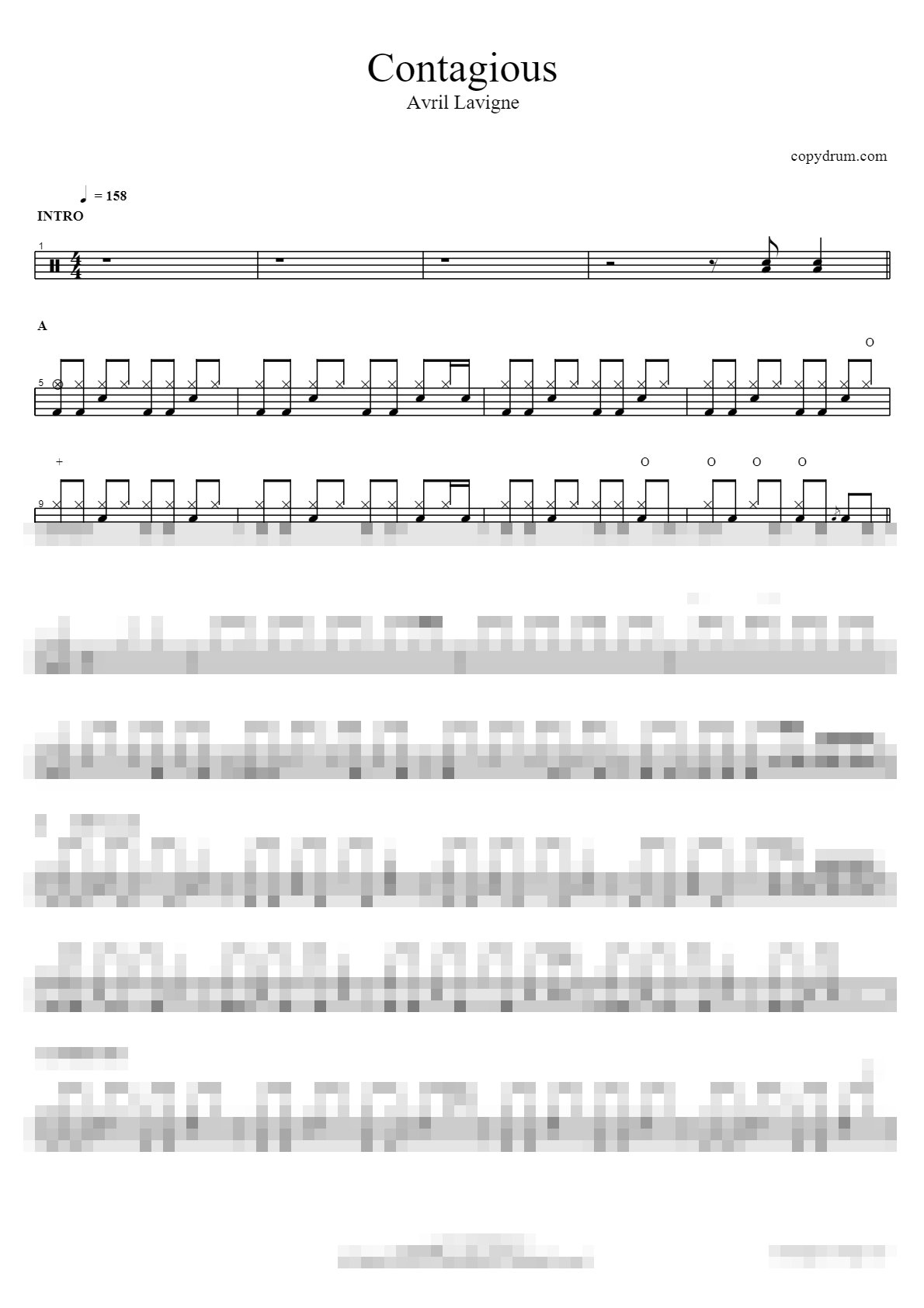 Contagious Sheet Music Preview