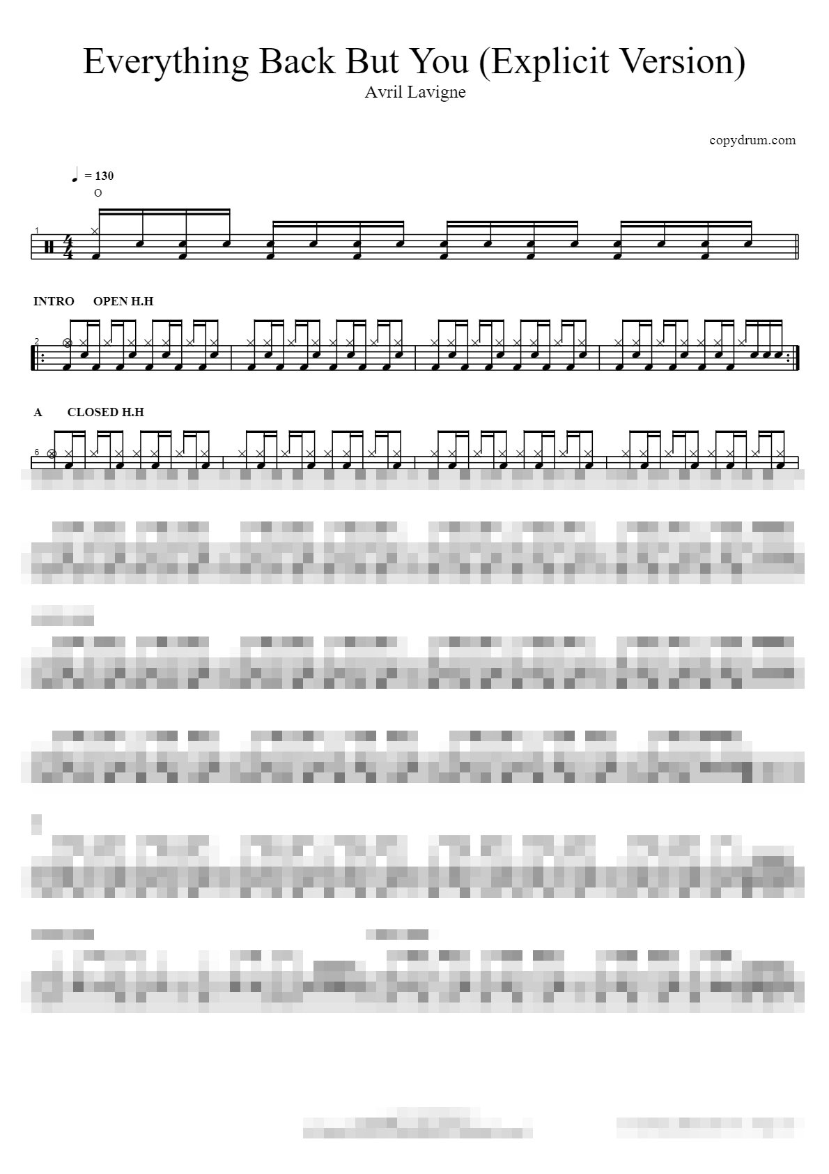 Everything Back But You (Explicit Version) Sheet Music Preview