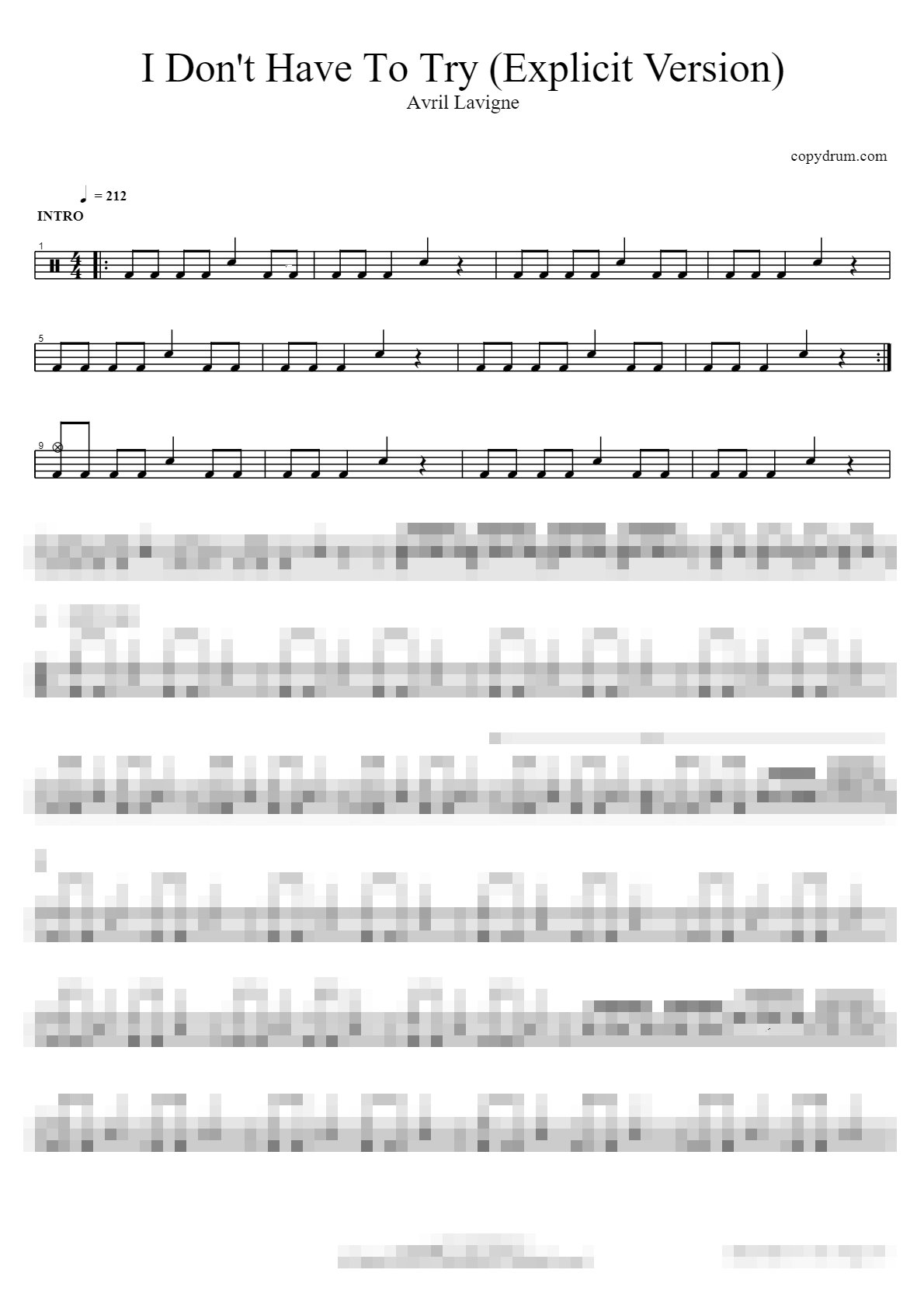 I Don't Have To Try (Explicit Version) Sheet Music Preview