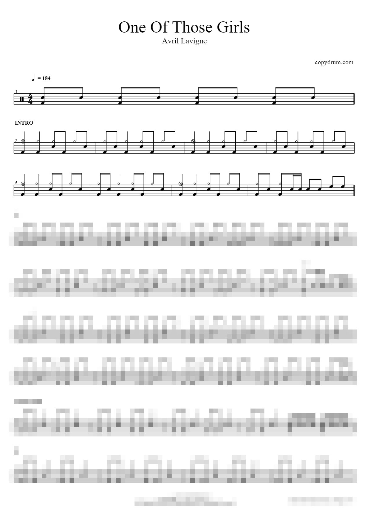 One Of Those Girls Sheet Music Preview