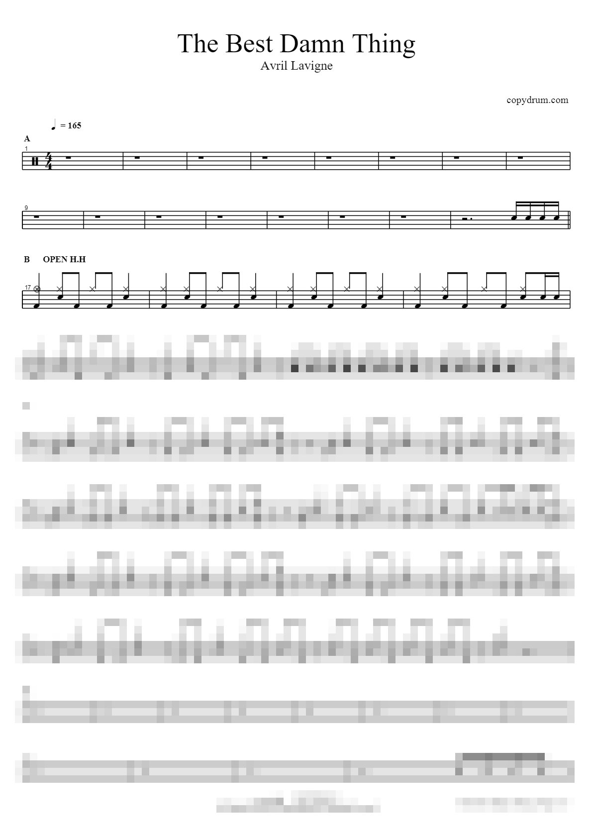The Best Damn Thing Sheet Music Preview