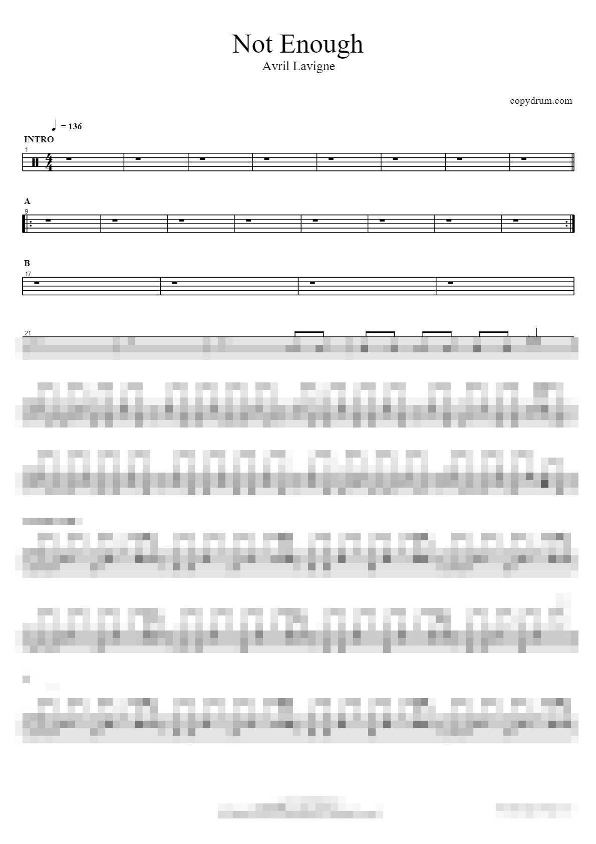 Not Enough Sheet Music Preview