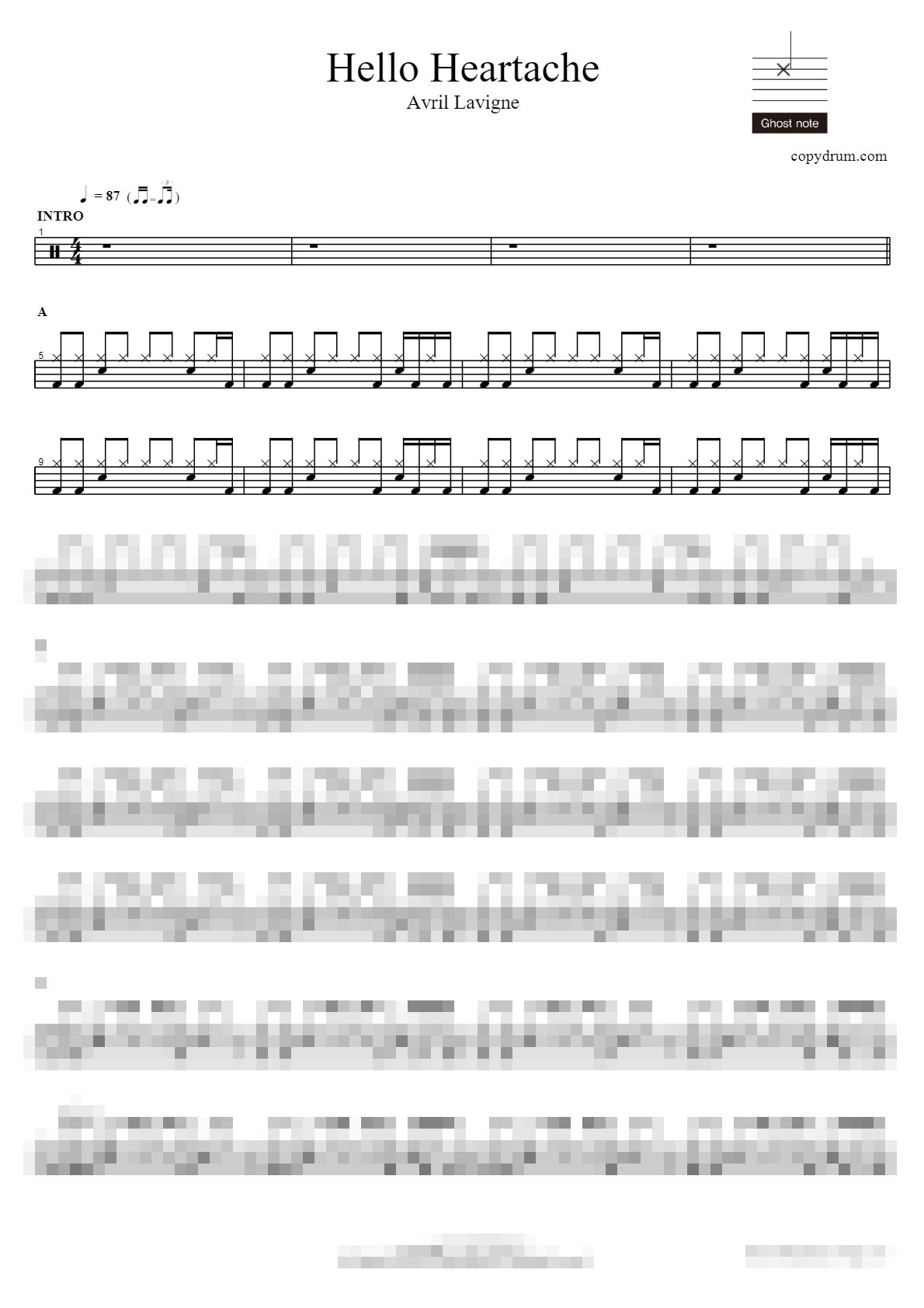 Hello Heartache Sheet Music Preview