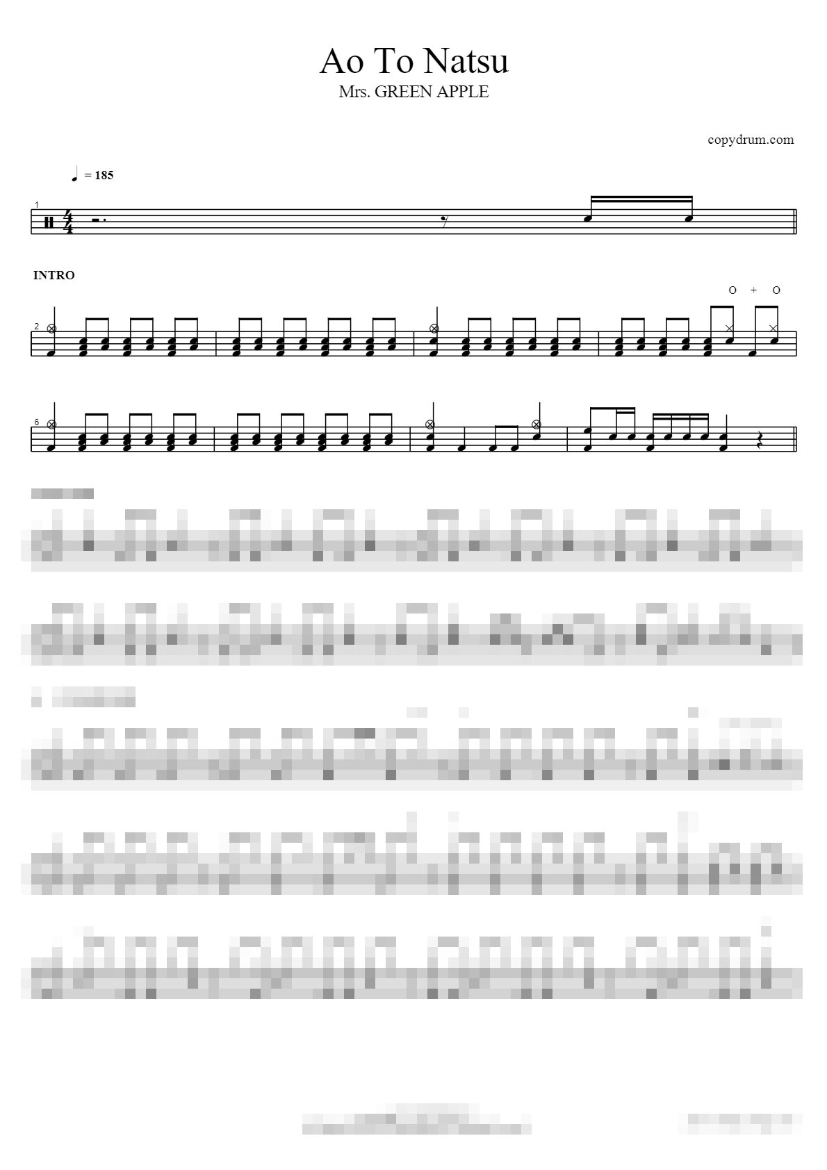 Ao To Natsu Sheet Music Preview
