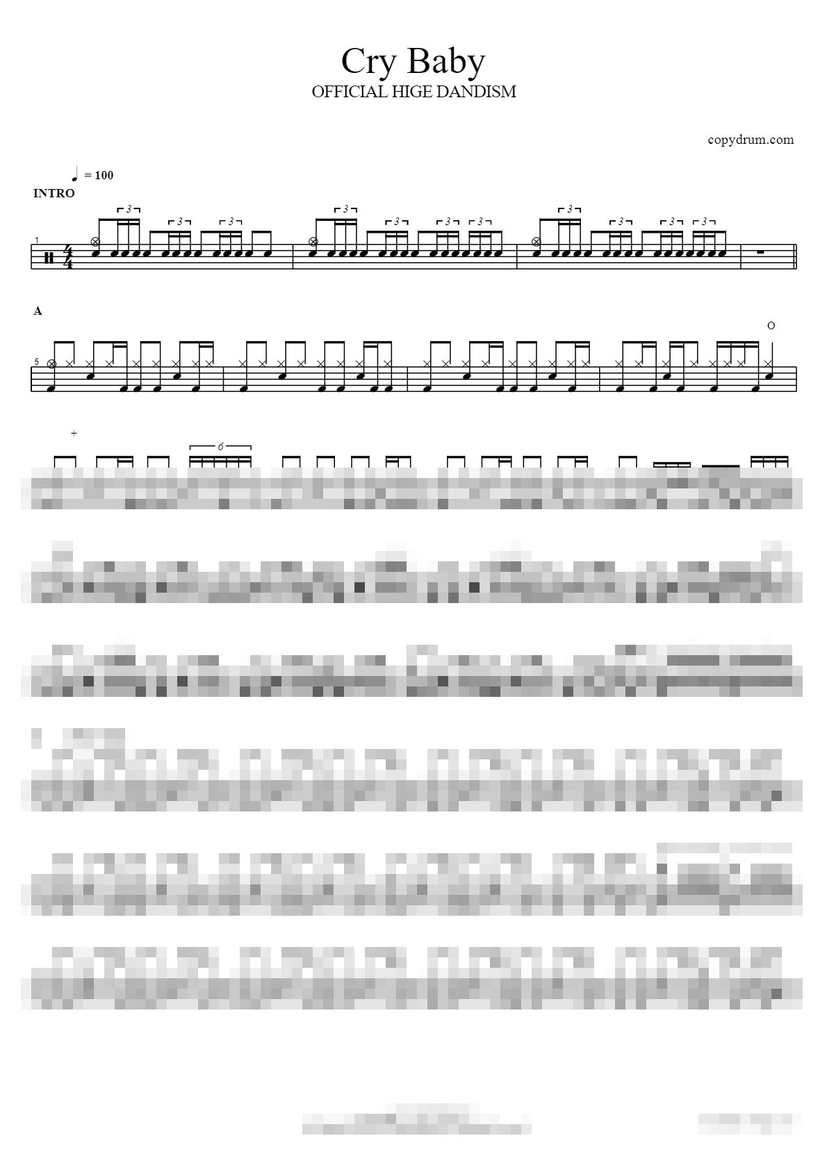 Cry Baby Sheet Music Preview