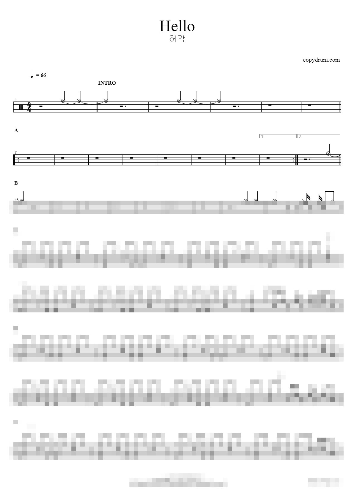 Hello Sheet Music Preview
