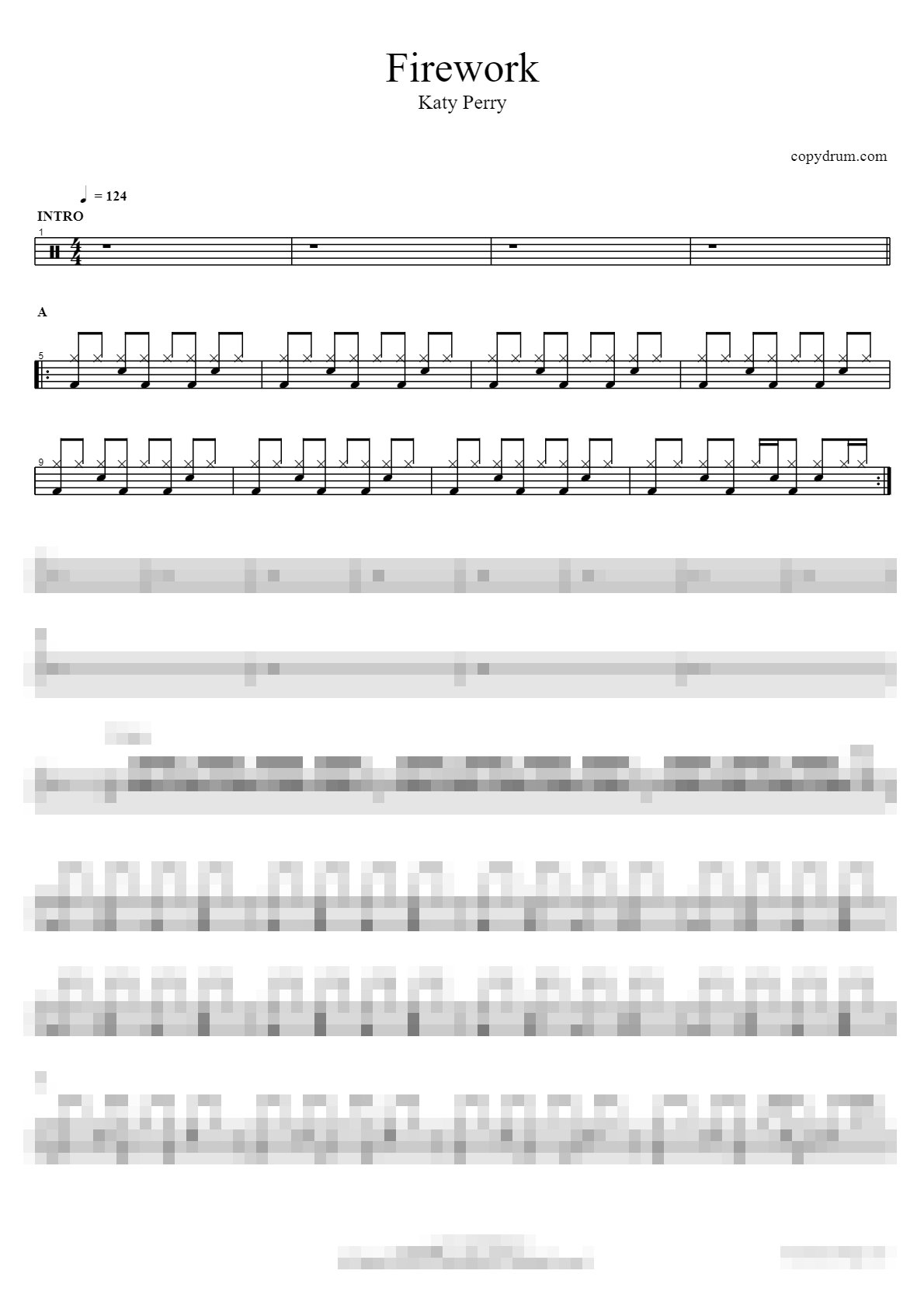 Firework Sheet Music Preview